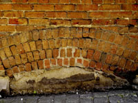 old New York sealed brick cellar door